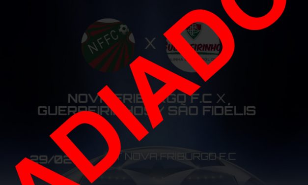 <h1>NOTA OFICIAL: Partida amistosa é adiada </h1> <h>Chuva que atingiu o Centro de Treinamento, em Conselheiro Paulino, foi determinante para a medida</h>